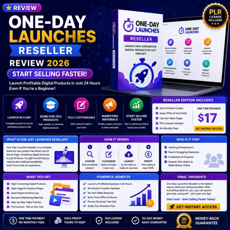 One-Day Launches RESELLER Review 2026 Start Selling Faster