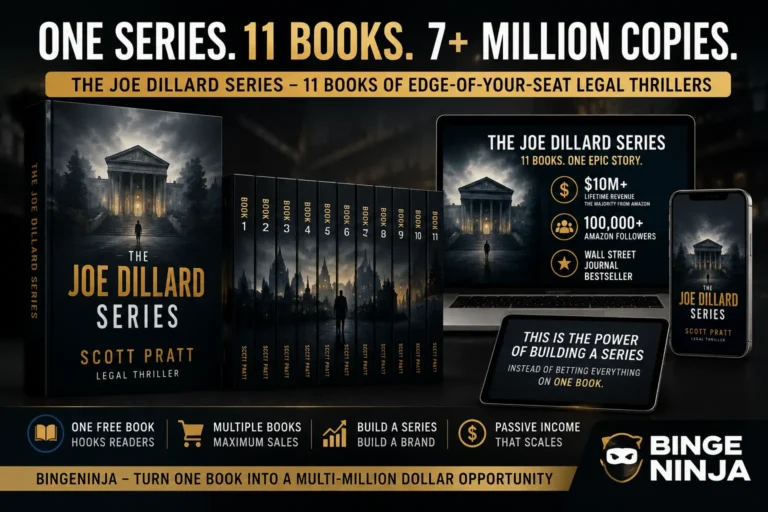 BingeNinja AI software showing Kindle book series funnel that helps Amazon KDP authors turn one book into multiple repeat sales