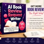 AI Book Review Request Writer Review featured image showing an AI-powered PLR toolkit for creating book review request emails, follow-up messages, insert cards, and thank-you notes.