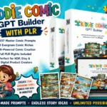 Kiddie Comics GPT Builder with PLR featured image showing AI-powered children's comic creator for Amazon KDP, Etsy sellers, and digital product creators.