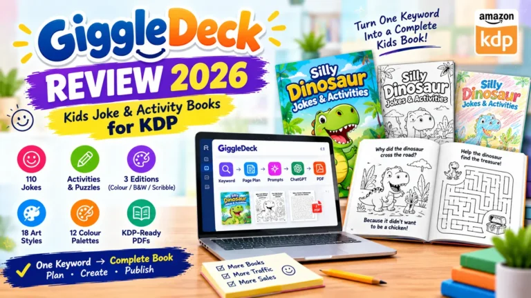 GiggleDeck Review 2026 for creating kids joke and activity books for KDP