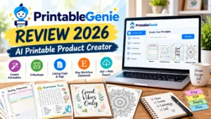PrintableGenie Review 2026 AI printable product creator