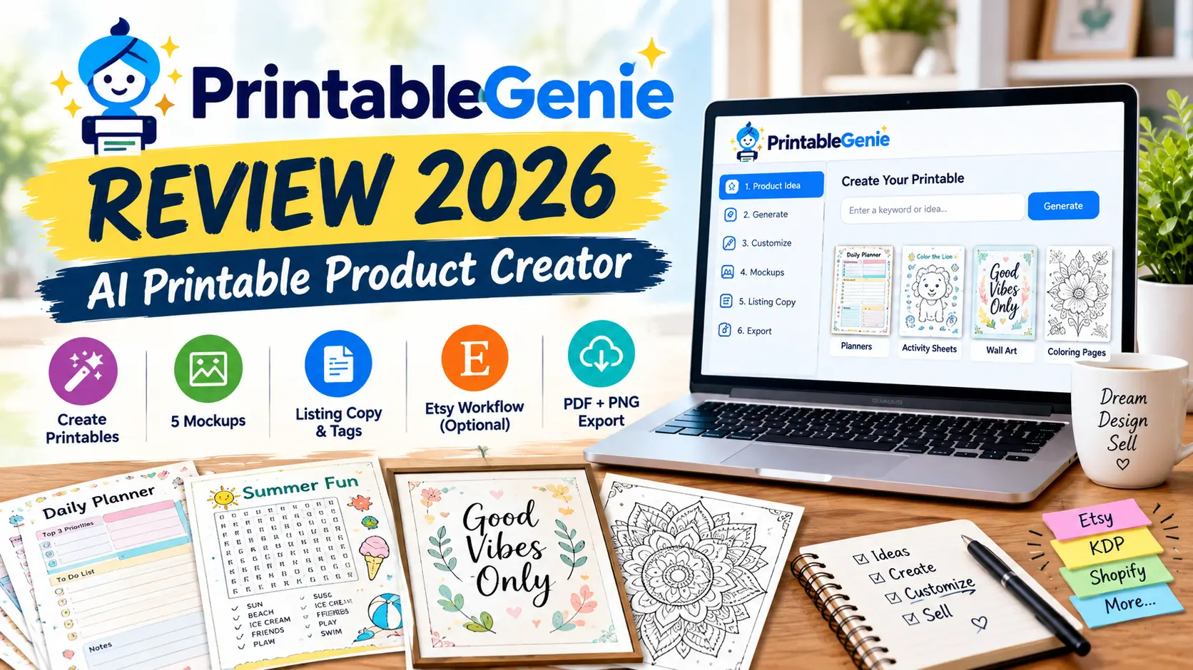 PrintableGenie Review 2026 AI printable product creator